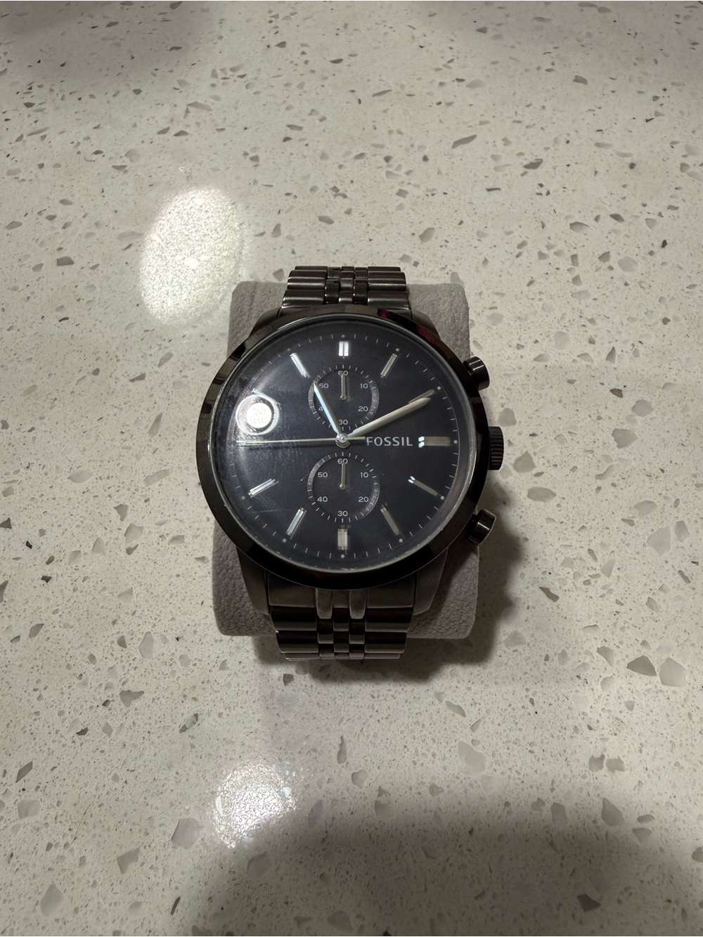 Fossil Men's Black Stainless Steel Chronograph Bracelet Watch